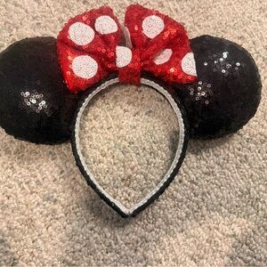 Sparkling Red Polka Dot Bow Headband